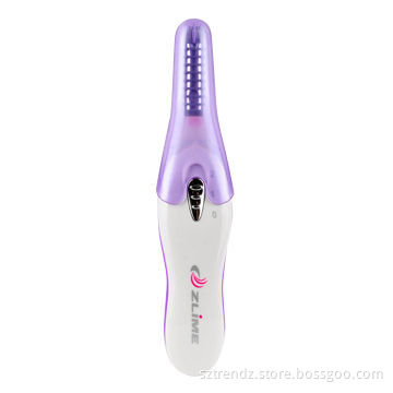 Eyelash curler with demountable eyelash comb and heating to curl eyelash, long lasting